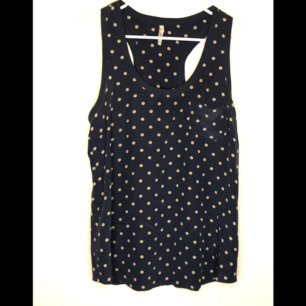 Joie Alicia Racerback Tank Blue Polka Dot